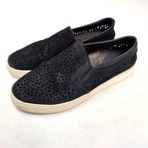 Vionic Womens Midi Perforated Black Nubuck Casual  Slip On Shoes Size 8